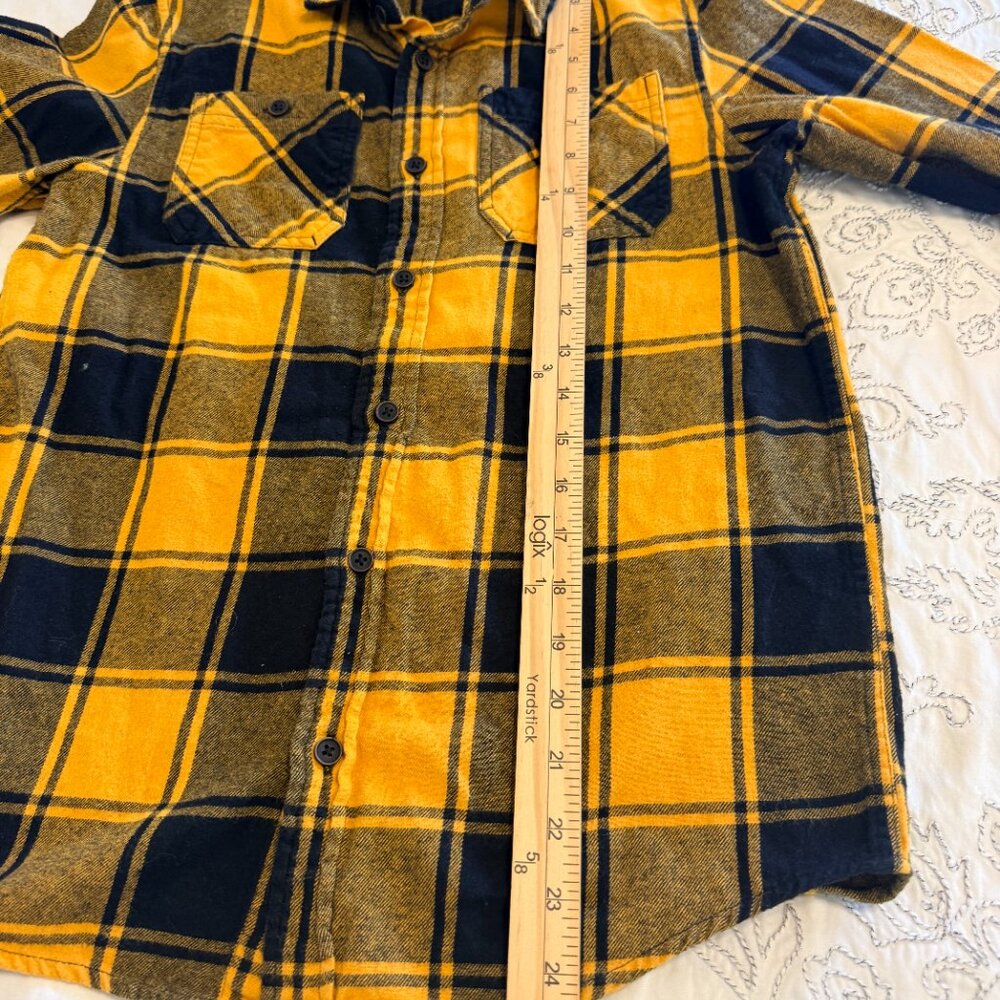 Urban Pipeline Boys Yellow Flannel Shirt Long sleeve button Size Big Boy L 14-16 - Picture 7 of 8